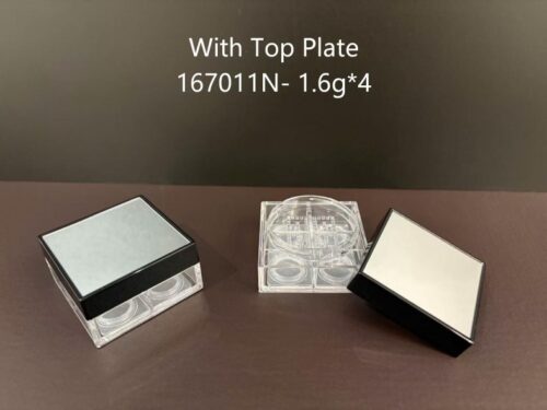 167011N-1.6g-Multi-Deco-Top-Screw_Closure-PE_ABS 167011N
Multi-Color Square Loose Powder Case with Sifter and Deco Top
