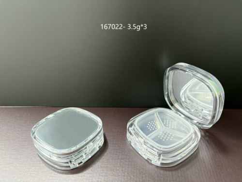 167022
Multi-Color Square Loose Powder Case with Mirror and Sifter, S-Free and Mono-Material