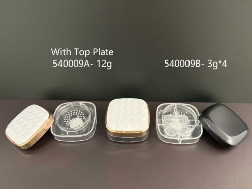 540009A
Shaped Loose Powder Case with Sifter and Deco Top and Top Plate