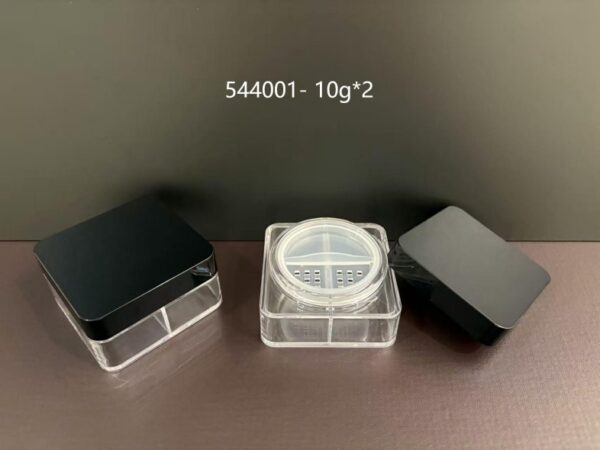544001-10.0g-Single-Sifter-Screw_Closure-ABS_AS 544001
Two-Color Square Loose Powder Jar with Sifter