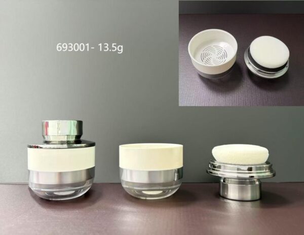 693001
Loose Powder Jar with Applicator and Sifter and Deco Top