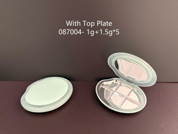 087004
Multi-Color Shaped Compact with Mirror and Deco Top and Top Plate