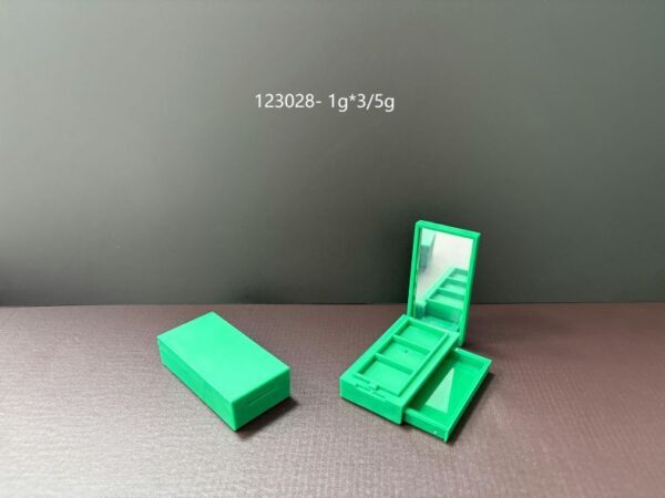 123028
Multi-Color Square Compact with Mirror and Drawer and Snap Closure
