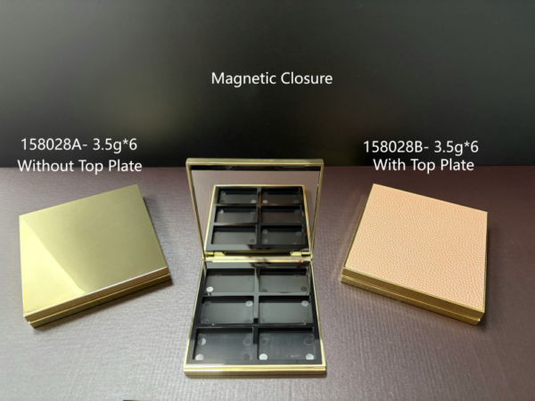 158028A
Multi-Color Square Compact with Mirror and Center Plate and Top Plate and Magnetic Closure
