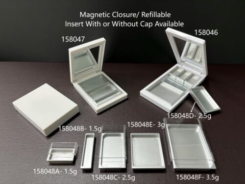 158046
Multi-Color Square Compact with Mirror, Refillable