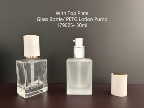 179025
Square Bottle with Deco Top and Top Plate