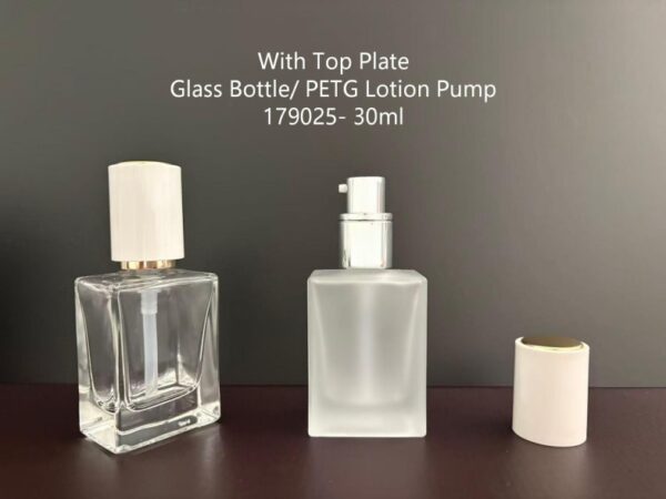179025
Square Bottle with Deco Top and Top Plate