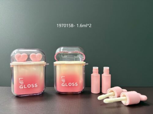 197015B
Multi-Color Shaped Lipgloss with Applicator and Double-Wall and Loop