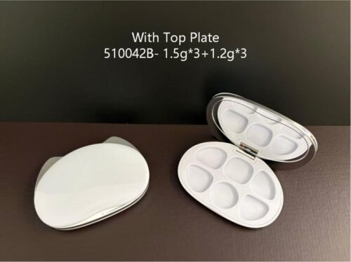 510042B
Multi-Color Shaped Compact with Mirror and Deco Top and Top Plate
