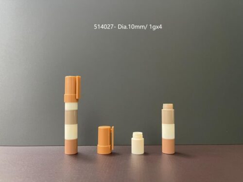 514027-1.0g-Multi-Deco-Top-Screw_Closure-ABS-Refillable_Stackable 514027
Multi-Color Shaped Lipstick with Deco Top, Refillable and Stackable