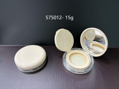 575012-15.0g-Single-With_Mirror_Airtight_Double-Wall-Push-Button_Closure-PP_ABS-Refillable 575012
Cushion with Mirror and Airtight and Double-Wall, Refillable