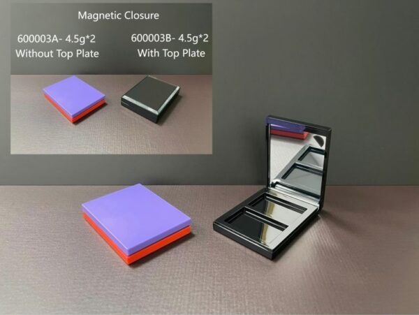 600003B
Multi-Color Square Compact with Mirror and Deco Top