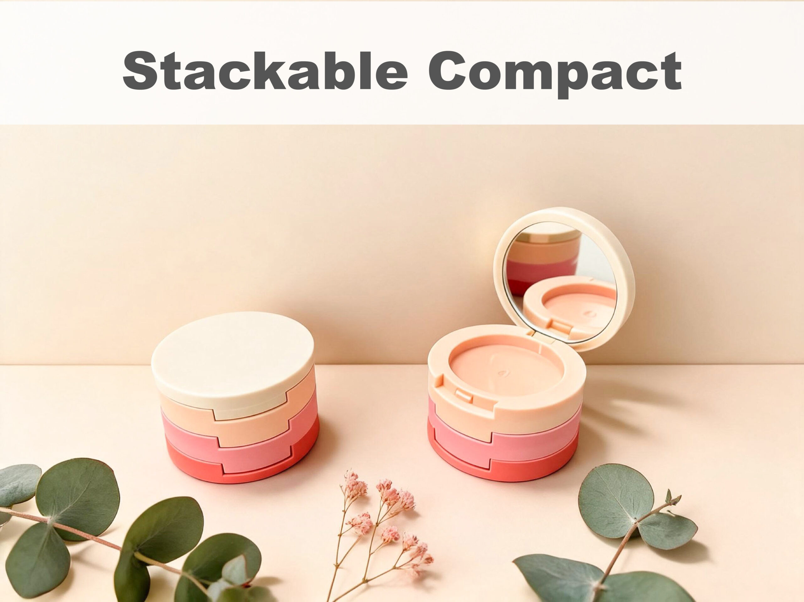 Stackable compact modules for beauty packaging