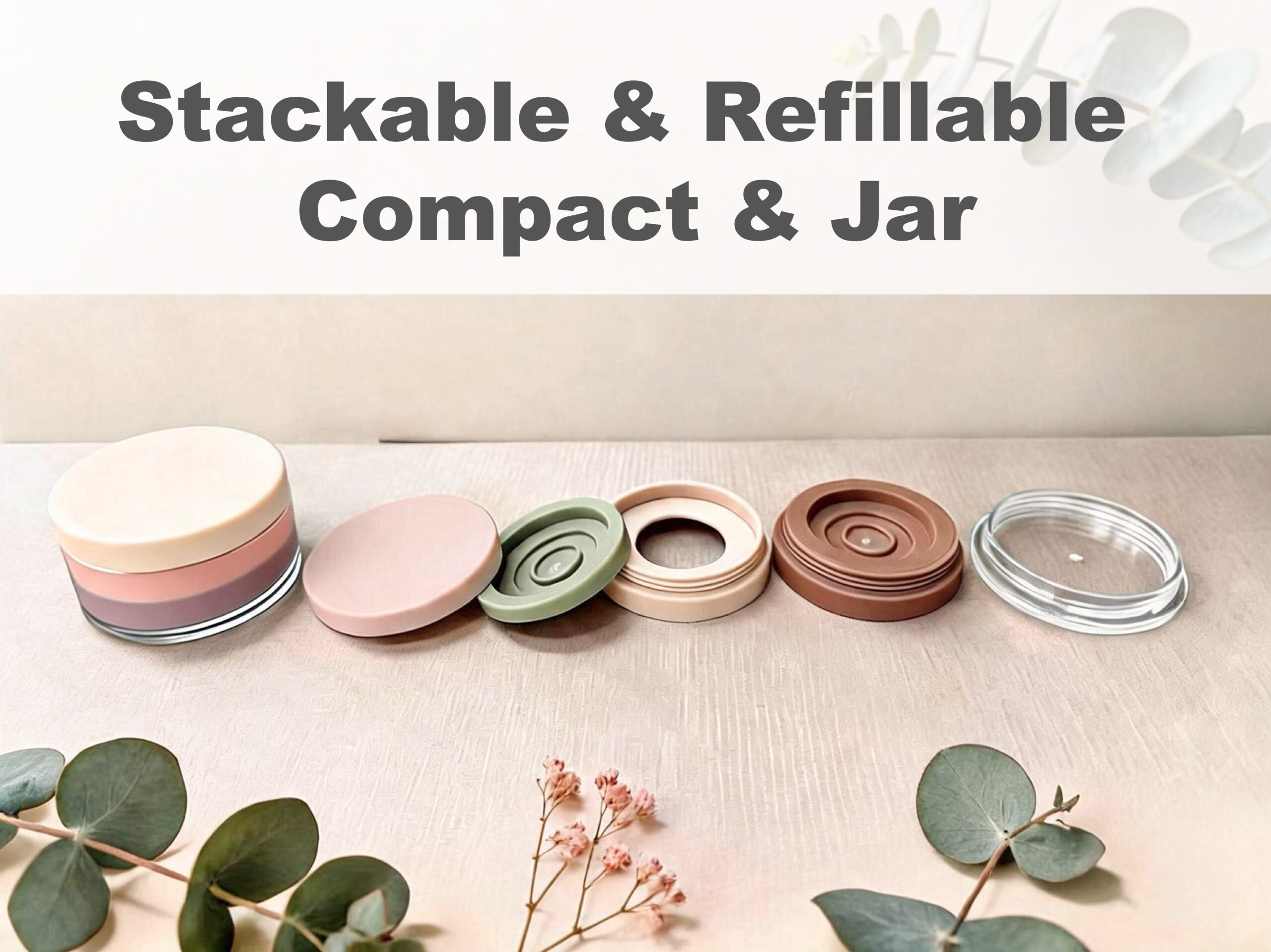 Stackable skincare and personal care containers